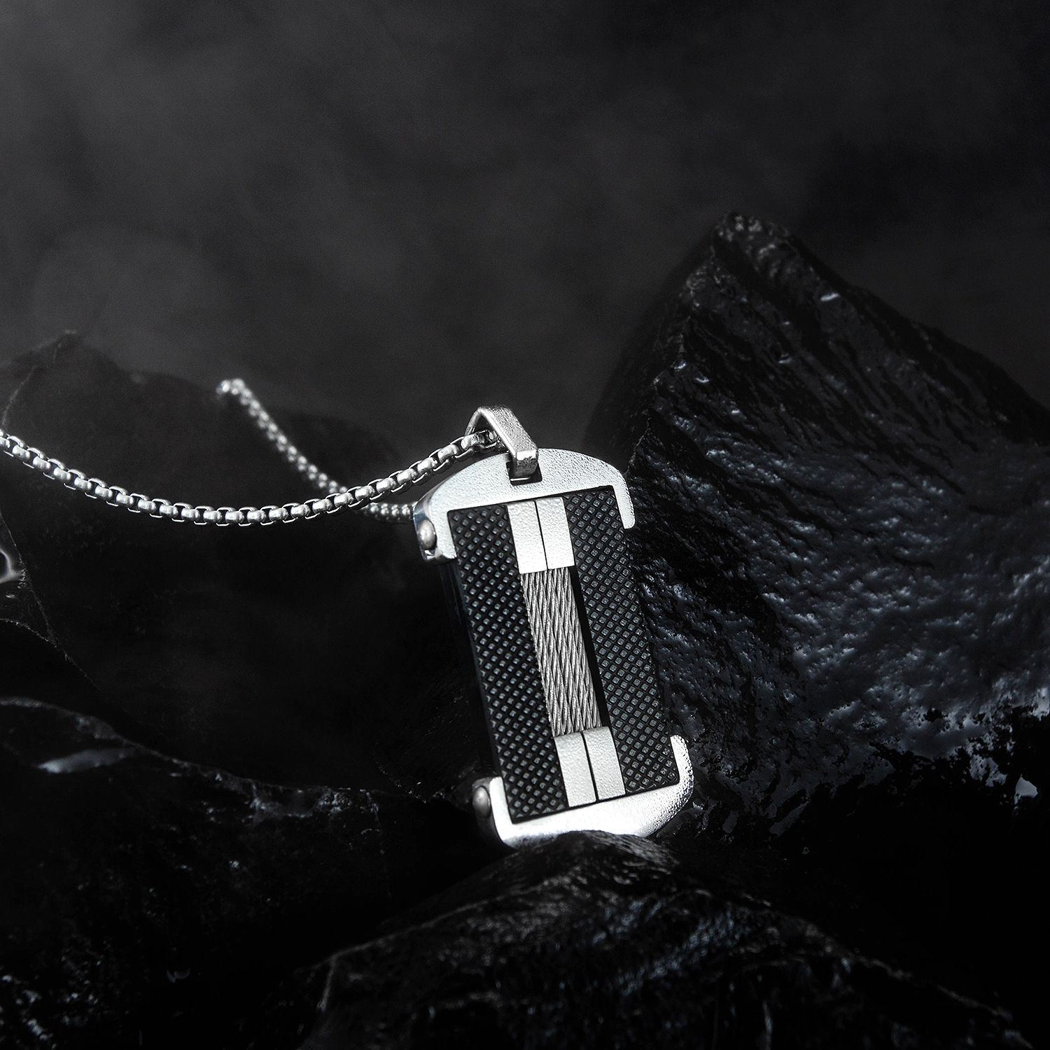 Men's Personalized Tag Steel Wire Pendant Titanium Steel Army-style Necklace