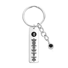 Colour Photo Projection Keychain For Couples - Platinum - View 1