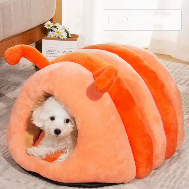 Plush Pet Bed Winter Warm Orange - Shop at LoveMi