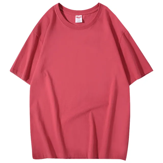 Customized Shoulder Down Pure Cotton T shirt Brickred - Shop at LoveMi