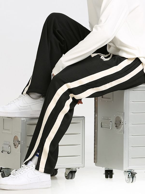 Straight Loose Striped Pendant Wide Leg Mop Pants
