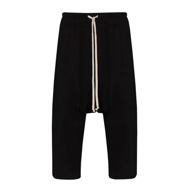 Harlan Loose Hanging Crotch Cropped Pants Black - Shop at LoveMi