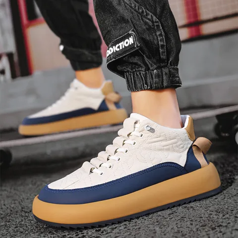 Trendy Color-blocked Sports Shoes Casual Lace Up Sneakers