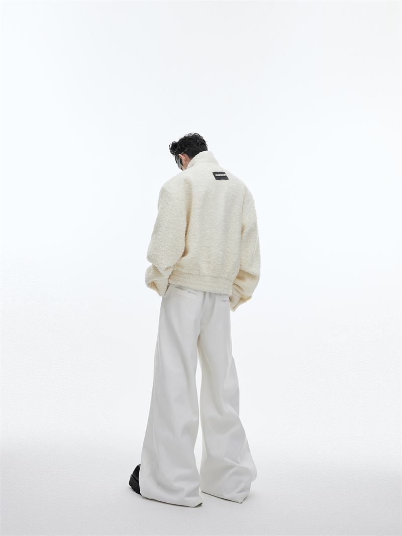 Men's Woolen Silhouette Cropped Jacket