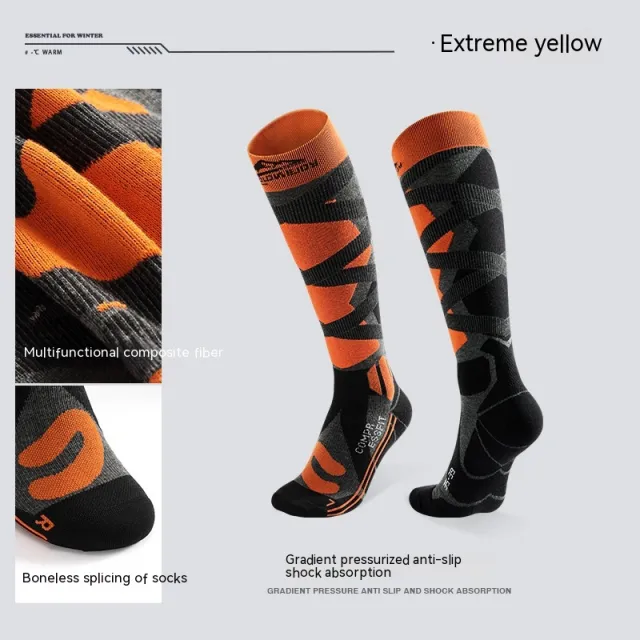 Winter Professional Wool Long Ski Socks Classic Ultimate Yellow - Shop at LoveMi