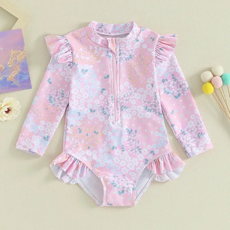 Baby 9M-5Y Toddler Infant Kid Girl Swimsuit Ruffle Floral