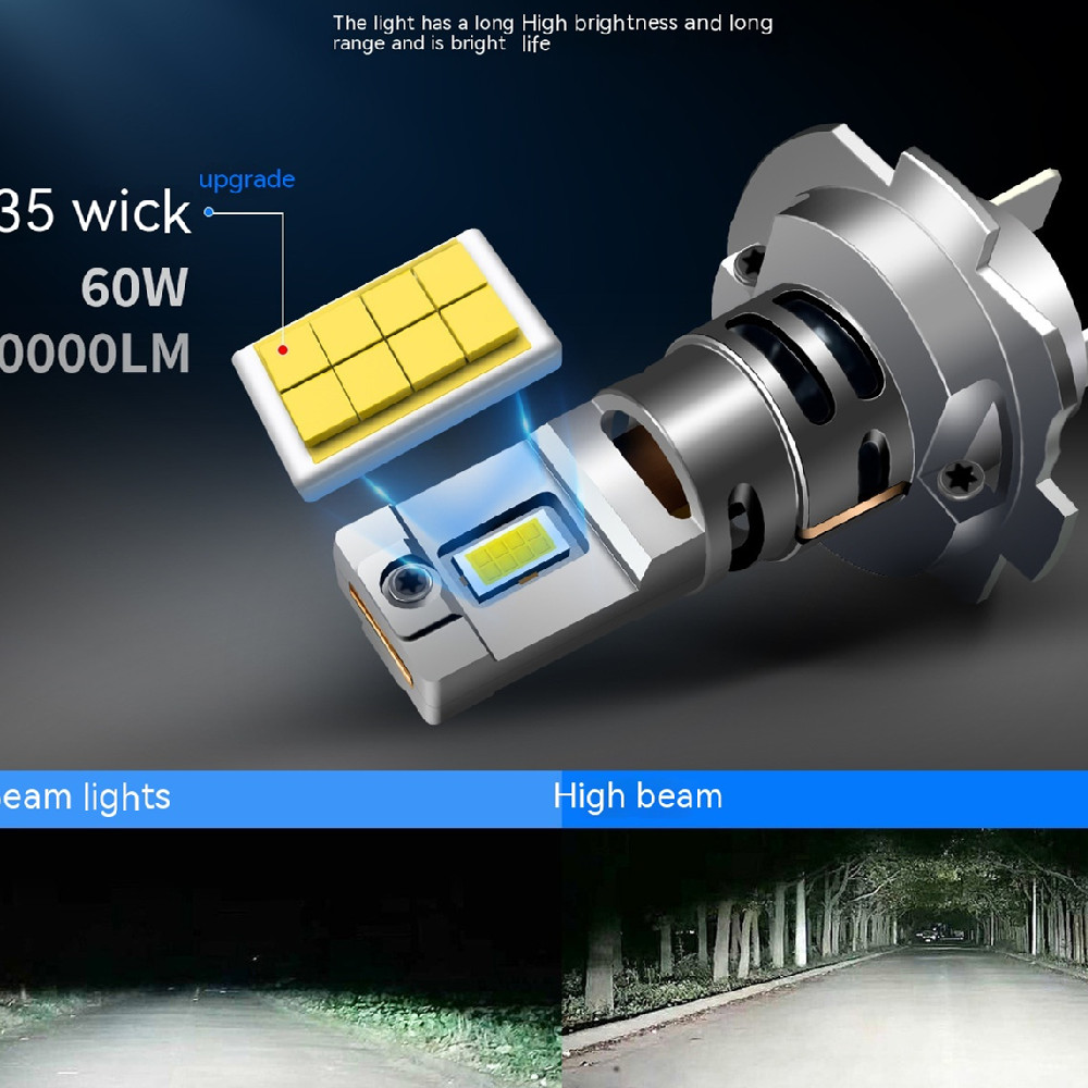 Direct Plug With Fin Fan Car Headlight 16-core Mini Electrodeless Bright Bulb Private Model - Image 6