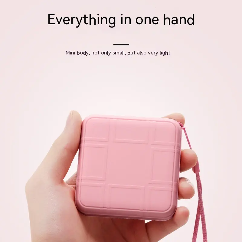 Leather Patterned Square Mini Compact Power Bank