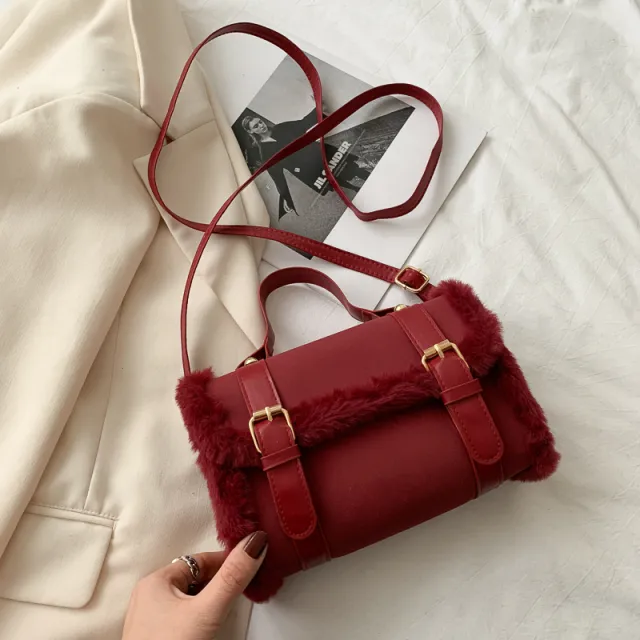 Plush Women's Crossbody Handbag Fashion Red - Shop at LoveMi