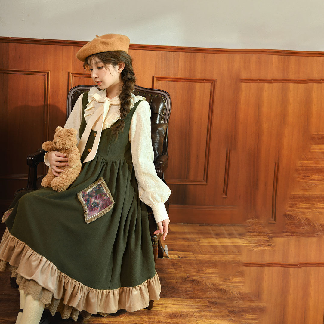 Shirt Pastoral Dress Long Dress Jumpsuit