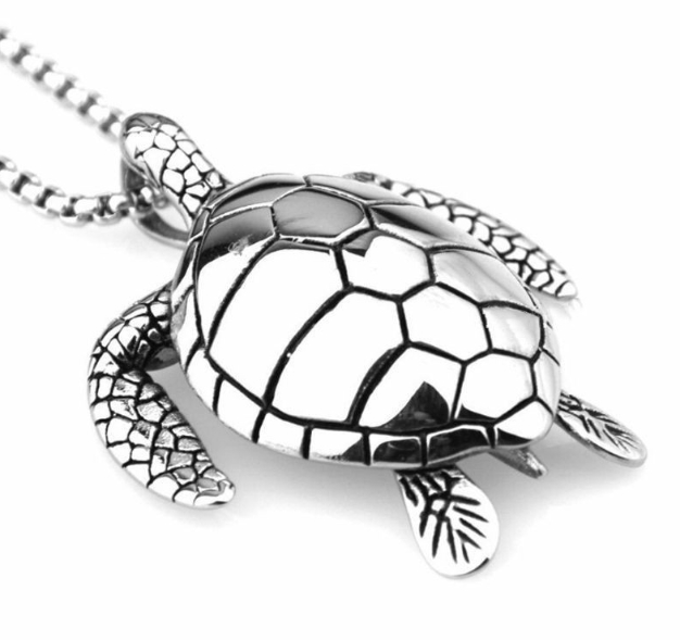 Piece For Piece Stainless Steel Animal Turtle Necklace Small Sea Turtle Turtle Pendant Mens Titanium Steel Necklace