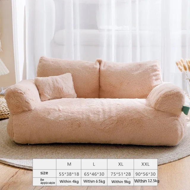 Flannel Warm Large Cat Sofa Universal Pet Kennel Orange - Shop at LoveMi