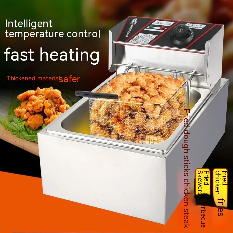 Commercial Stainless Steel Deep Frying Pan Temperature Control Large Capacity — foto 2
