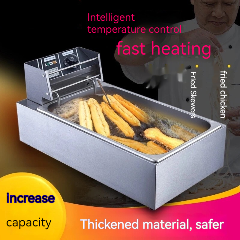 Commercial Stainless Steel Deep Frying Pan Temperature Control Large Capacity — foto 5
