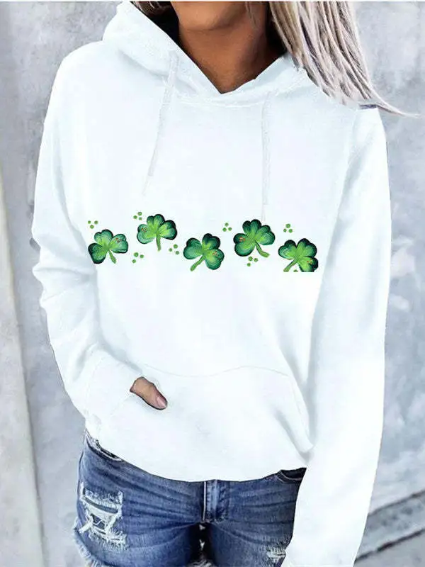 Line Style Embroidered Hoodie For Women White - Shop at LoveMi
