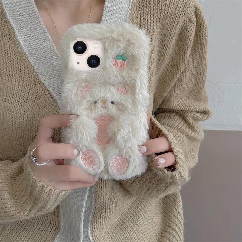 Japanese And Korean Plush Bear Phone Case - Image 2