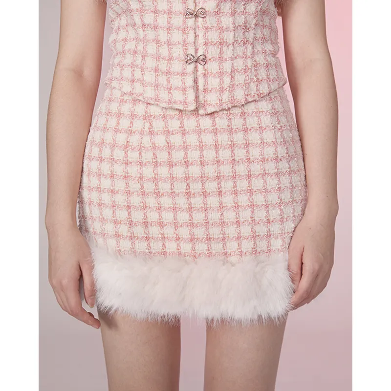 Cardigan Small Fragrant Style Suit Skirt - Skirt