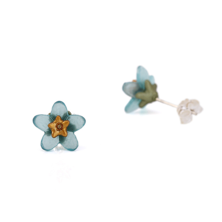 Earrings Blue Flower Women's Accessories