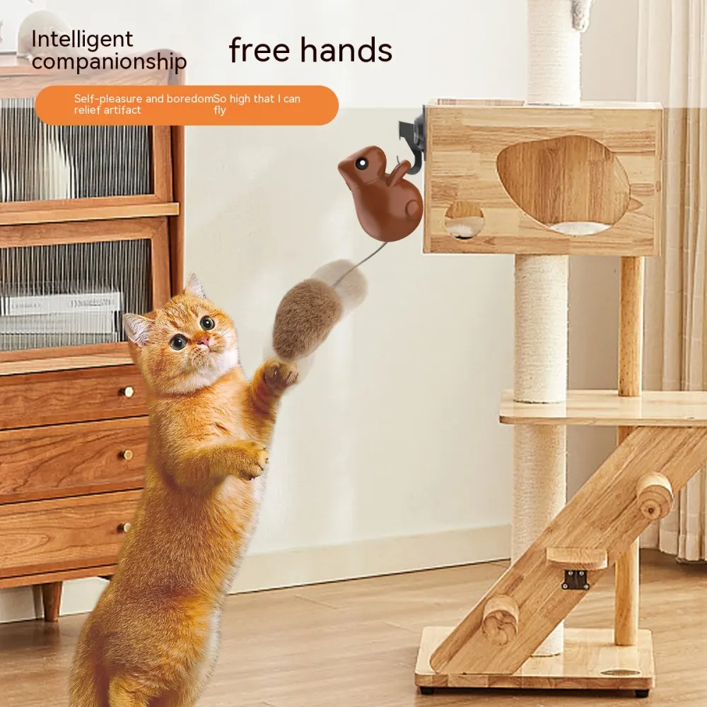 Smart Cat Teaser Toy Squirrel USB Charging