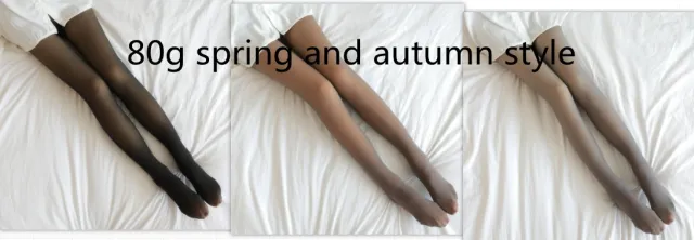 Fake Translucent Plus Size Leggings Fleece Lined Tights Fall And Winter Warm Fleece Pantyhose Women Fleece Lined Pantyhose Thermal Winter Tights ... Set7-80G Spring And Autumn Sty - Shop at LoveMi