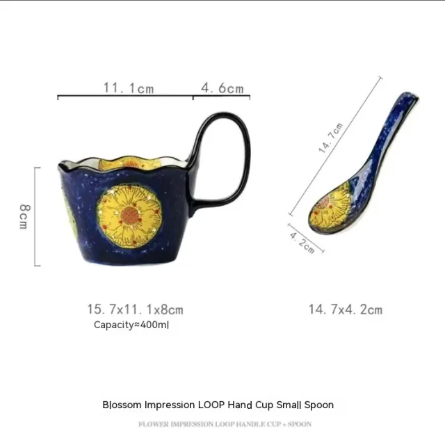 Handmade Large Capacity Painted Irregular Breakfast Cups For Household Use 17Style - Shop at LoveMi