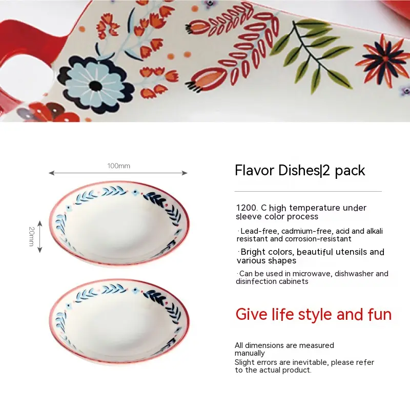 Home American Tableware Hand Drawn Creative Floral Style