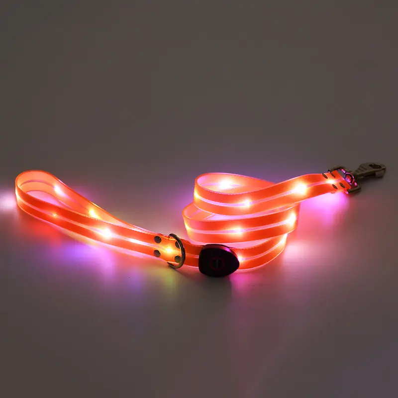 LED Luminous Collar Rechargeable Pet Collar Nylon Tow Rope