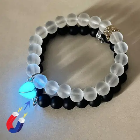Fashion Jewelry 2pcs Handmade Crown Beaded Charms Bracelet Luminou