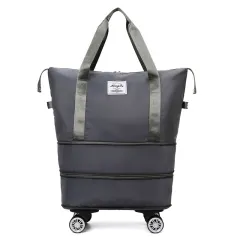 New Universal Wheel Travel Bag With Double-layer Dry And Wet Separation Fitness Yoga Shoulser Bags Sports Fitness Large Capacity Handbag Women - Grey - View 1