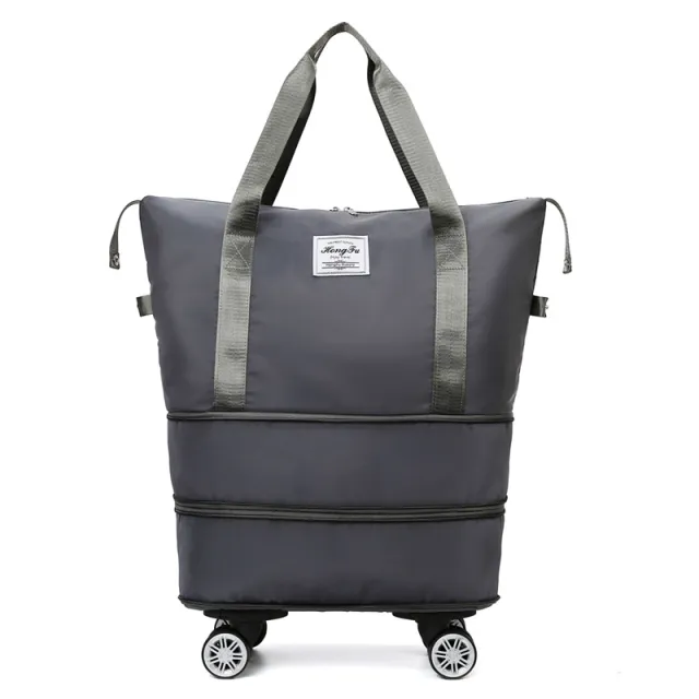 New Universal Wheel Travel Bag With Double layer Dry And Wet Separation Fitness Yoga Shoulser Bags Sports Fitness Large Capacity Handbag Women Grey - Shop at LoveMi