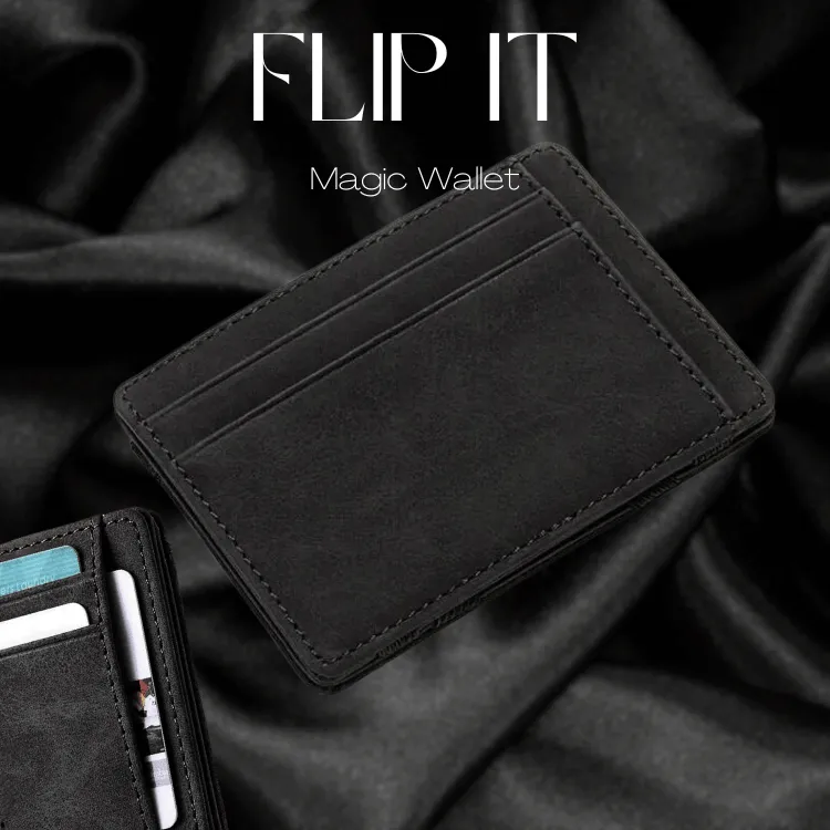 PU Creative Magic Wallet Flip Card Holder