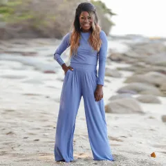 New Short-sleeved T-shirt And Trousers Two-piece Set Suit - Blue Long Sleeve - View 1