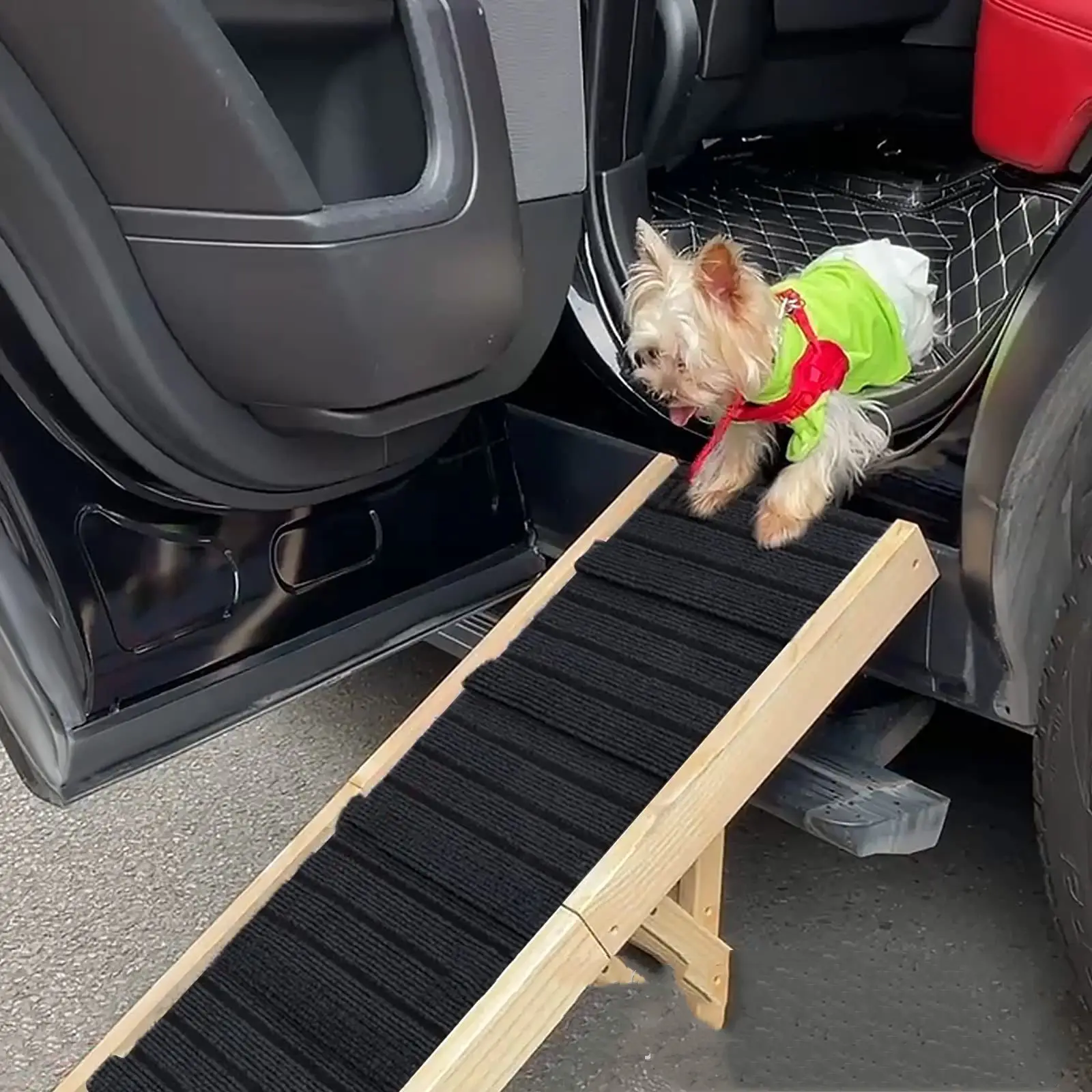 Wooden Adjustable Pet Dog Ladder Foldable Portable