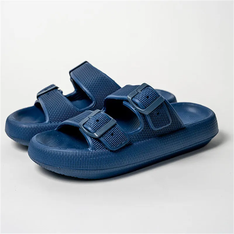 Summer Women Outdoor Indoor Thick-soled Eva Sandals And Slippers - Blue
