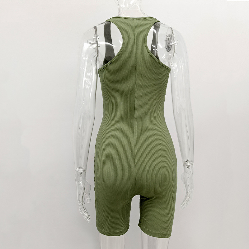 Title 11, Sleeveless Backless Jumpsuit Colid Color Fitnes...