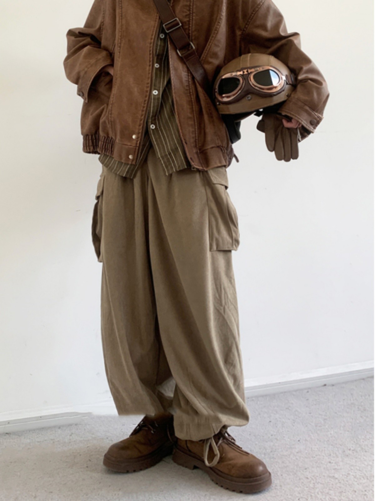 Retro Corduroy Basic Workwear Pants