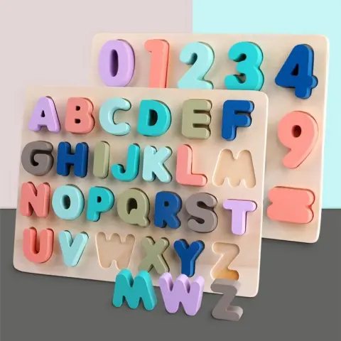 Children's Educational Jigsaw Puzzle Macaron Shape Recognition Board Grab