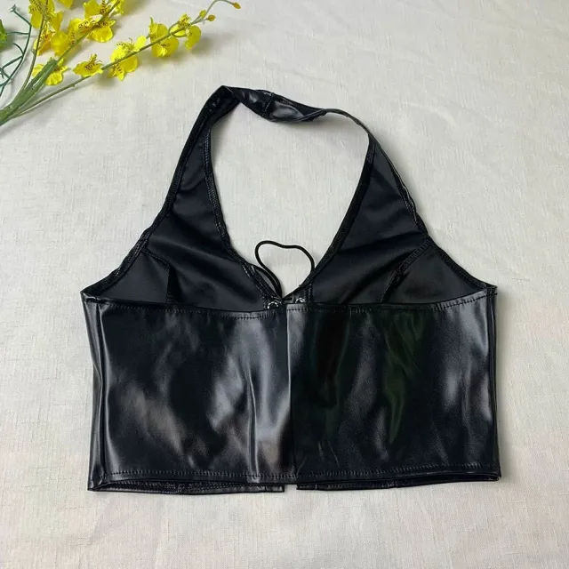 Summer New Design Feeling Hanging Neck Short Outgoing Tank Top Black - Shop at LoveMi