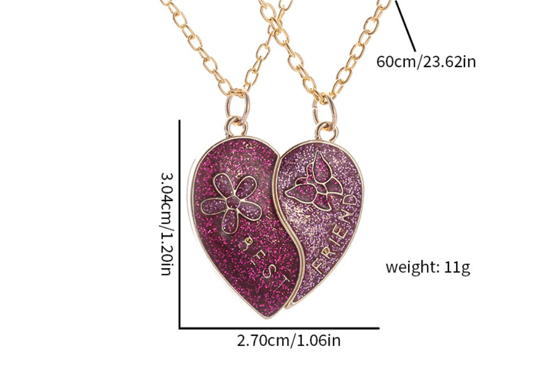 New Letter Best Friends Good Friend Children's Magnetic Necklace Colorized Butterfly