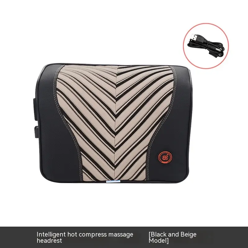 Car Electric Massage Heating Headrest Seat Back Cushion