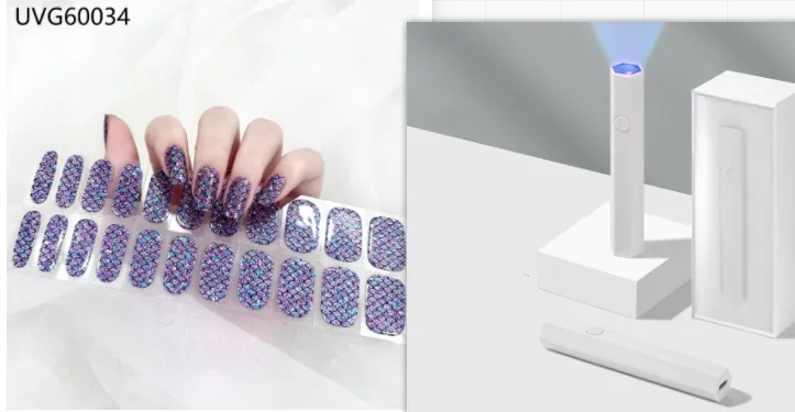 Blush Nail Stickers Uv Semi-baked Gel - Set34