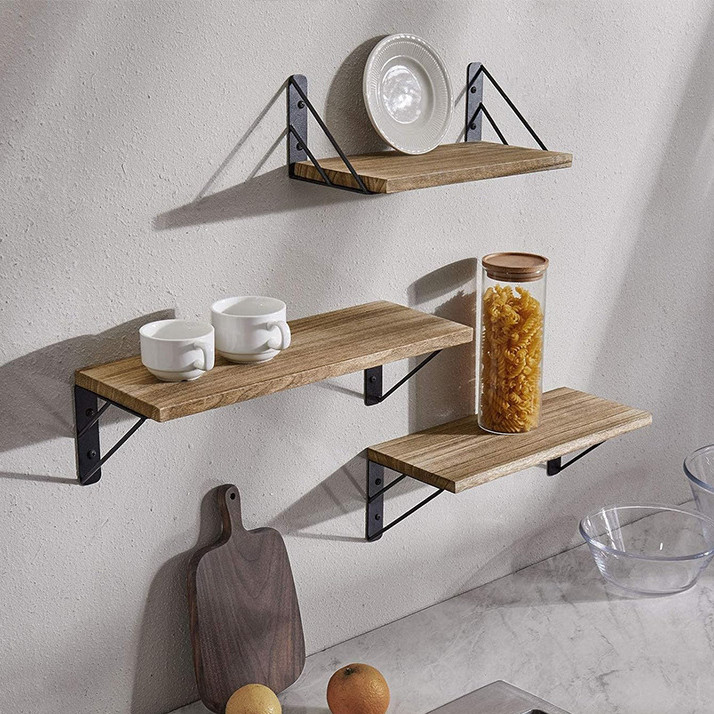 Wall Shelf with Iron Bracket