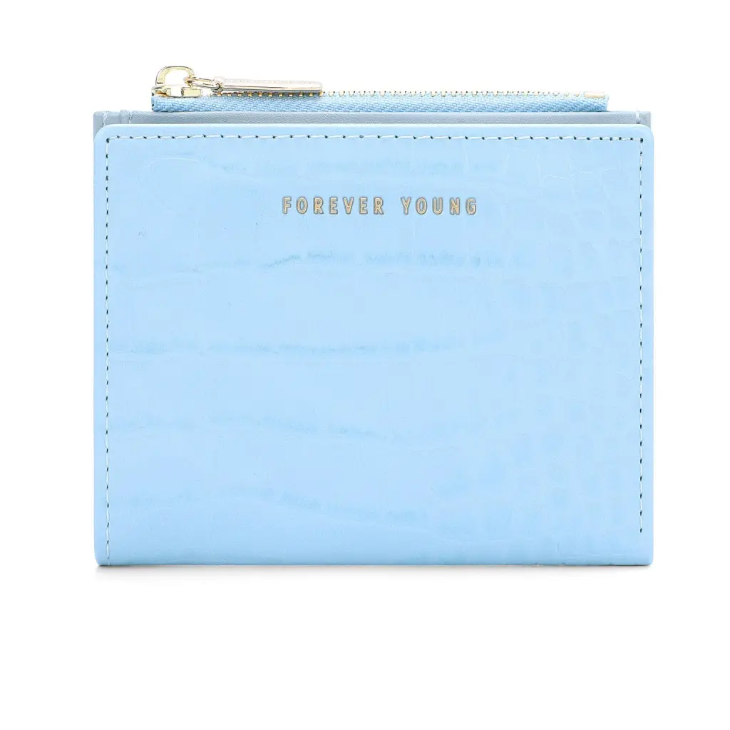 Wallet Women's Short Change Simple High-end Ultra-thin Two-fold - Blue