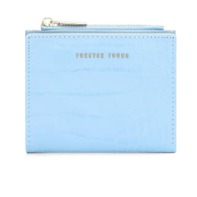Wallet Women's Short Change Simple High end Ultra thin Two fold Blue - Shop at LoveMi