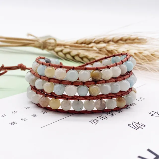 5 Loop Leather Cord Woven Bracelet - Shop at LoveMi