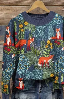 Autumn And Winter 3D Digital Printing Christmas Round Neck Top - 03Style-Xl - View 1