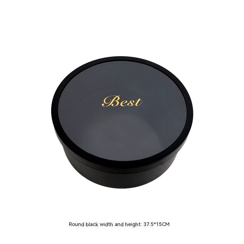 Black Plastic Large Round Box