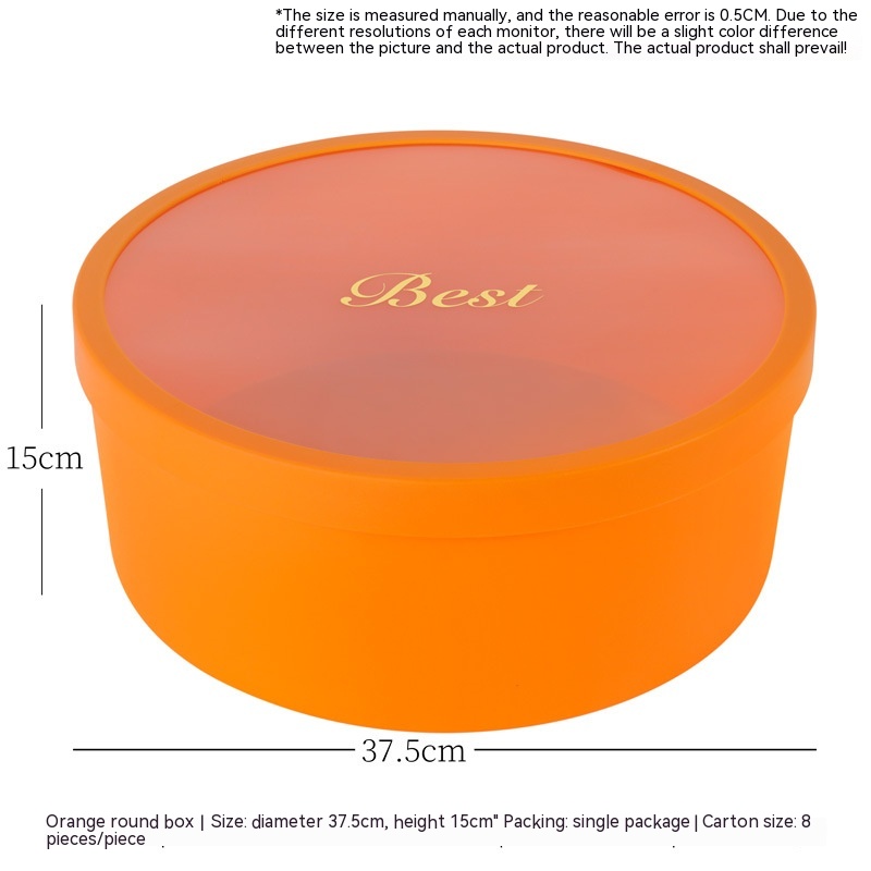 Orange Plastic Large Round Box