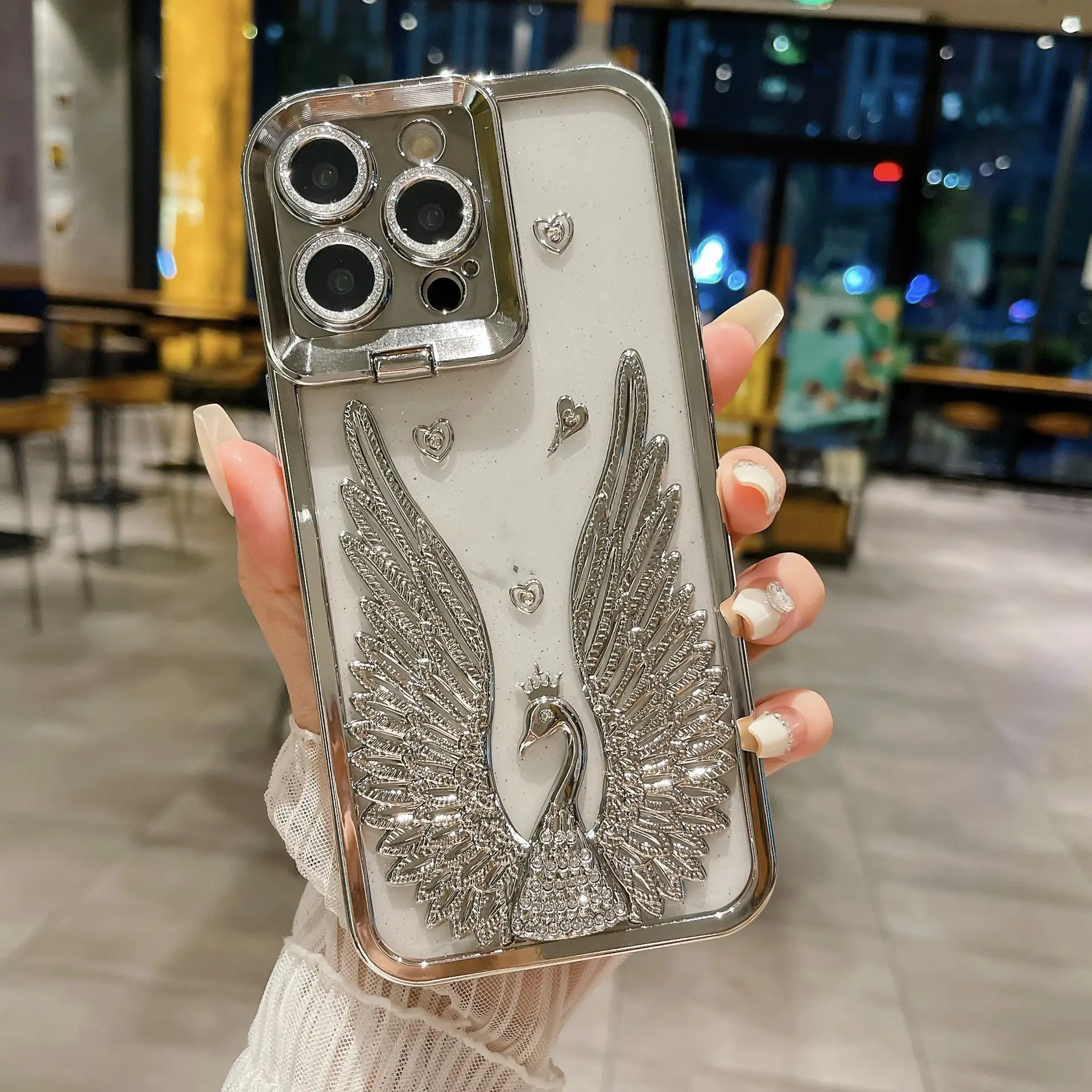 Angel Wing Frame Bracket Electroplating Three-dimensional Phone Case