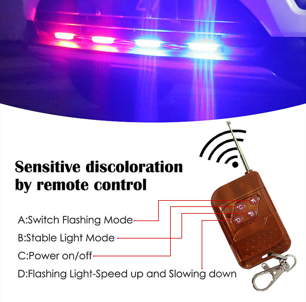 Car Mounted LED Wireless Remote Emergency Warning Light 4